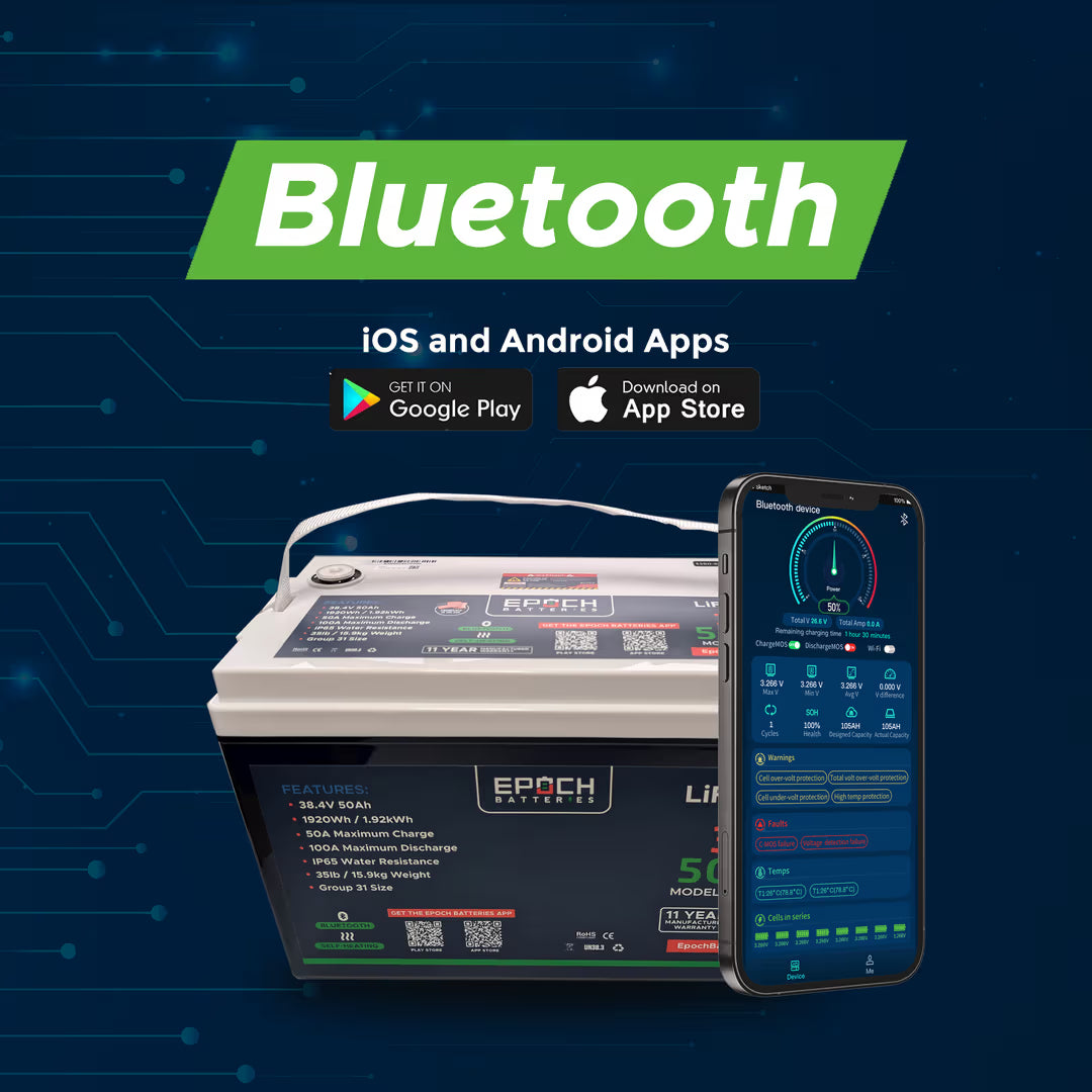 Epoch Batteries - 36V 50Ah Essential Series - Bluetooth & Heated LiFePO4 Battery image 3
