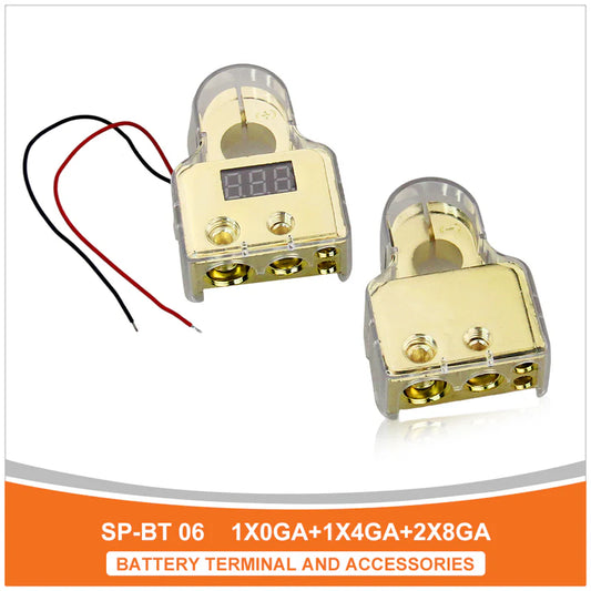 SP Audio -SP-BT 06 - Battery Terminals With Volt Meter image 0