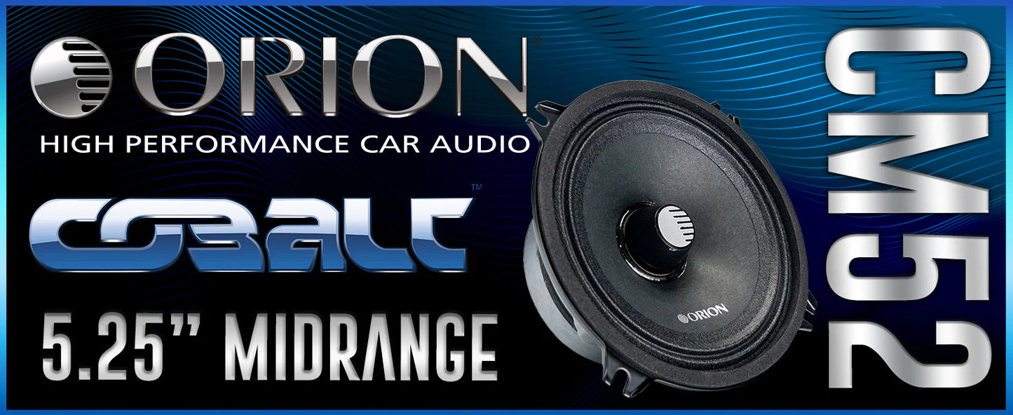 Orion - CM52 - 5.25 Inch 2 Ohm Midrange Speaker 125 Watts RMS