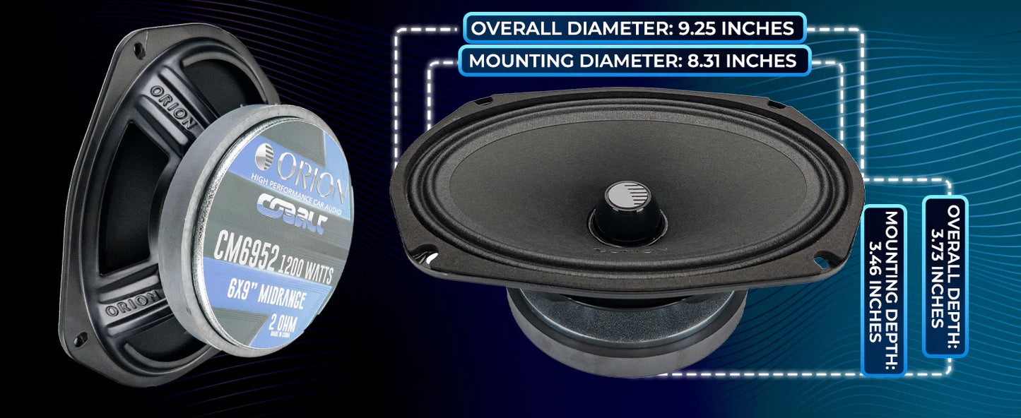 Orion - CM6952 - 6x9 Inch 2 Ohm Midrange Speaker 300 Watts RMS