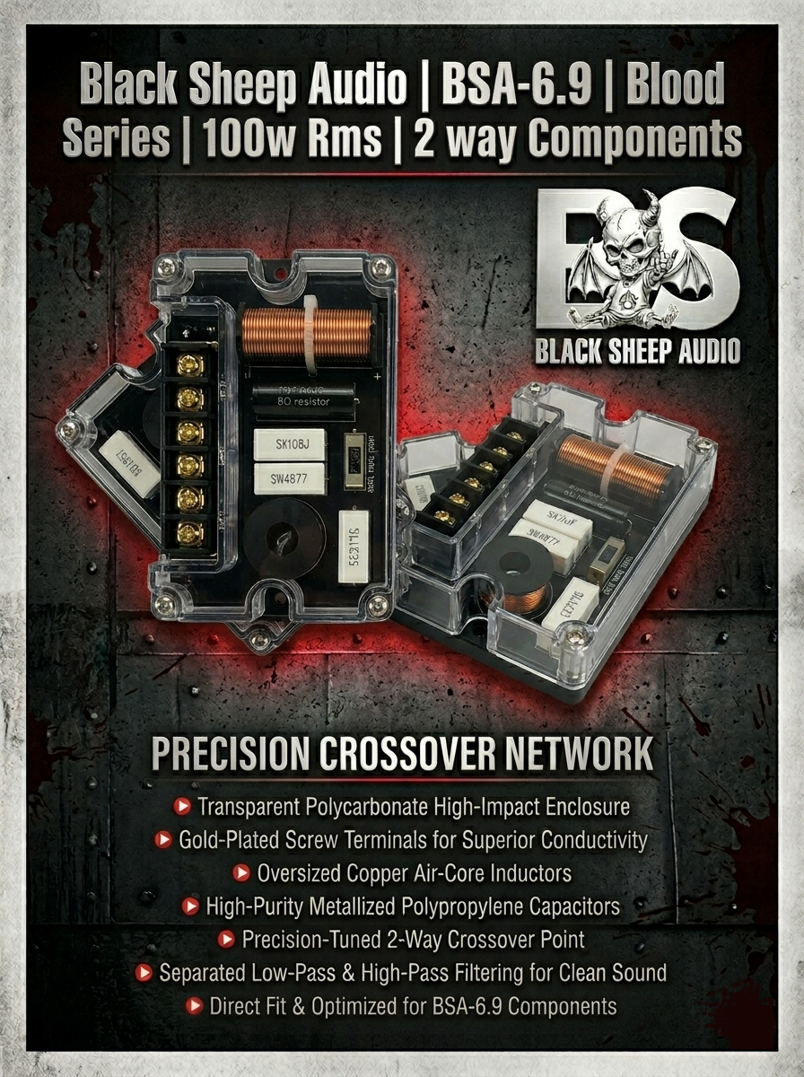 Black Sheep Audio | BSA-6.9 | Blood Series | 100w Rms | 2 way Component set