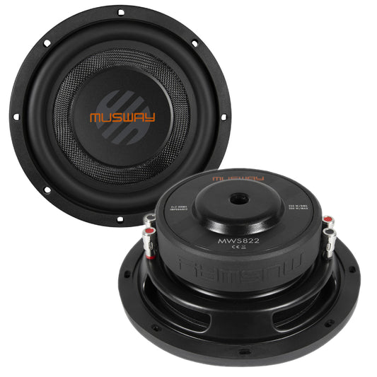 Musway - MWS822  - 8" 250W RMS Subwoofer In Flat Design image 0