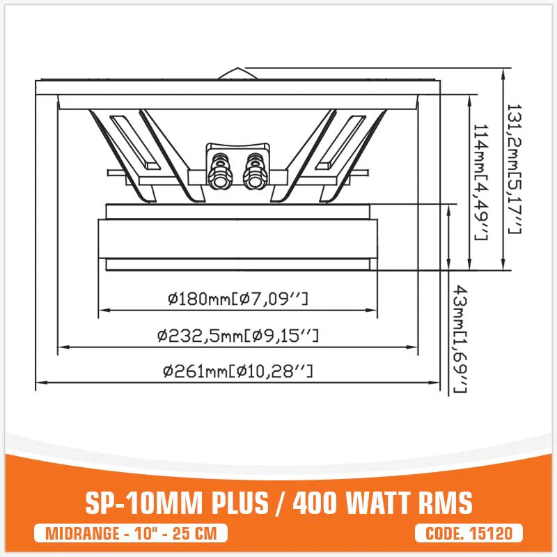 SP Audio - SP 10MM PLUS MIDRANGE EXTREME 10"/25CM BIG MODEL! 400W RMS image 5