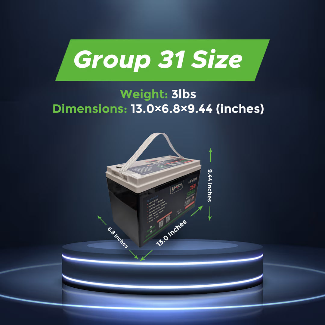 Epoch Batteries - 36V 50Ah Essential Series - Bluetooth & Heated LiFePO4 Battery image 5