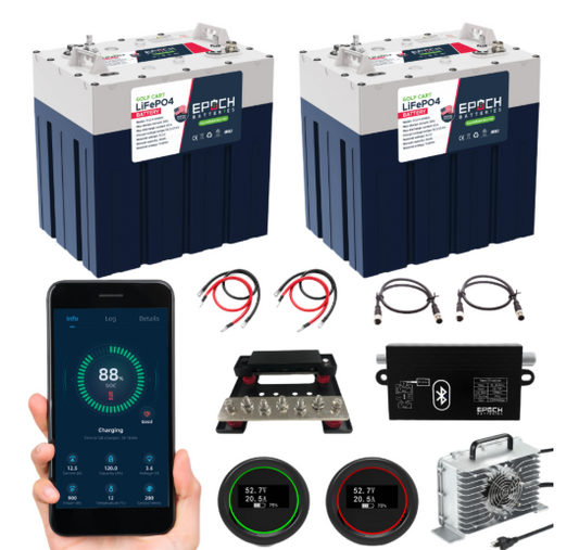 Epoch Batteries - 48V 60Ah GC2 - Golf Cart LiFePO4 Lithium Battery -Complete kit image 0