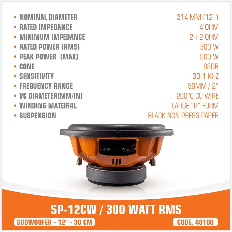 SP Audio - SP 12CW ENTRY LEVEL SUBWOOFER 12"/30CM 300W RMS image 5