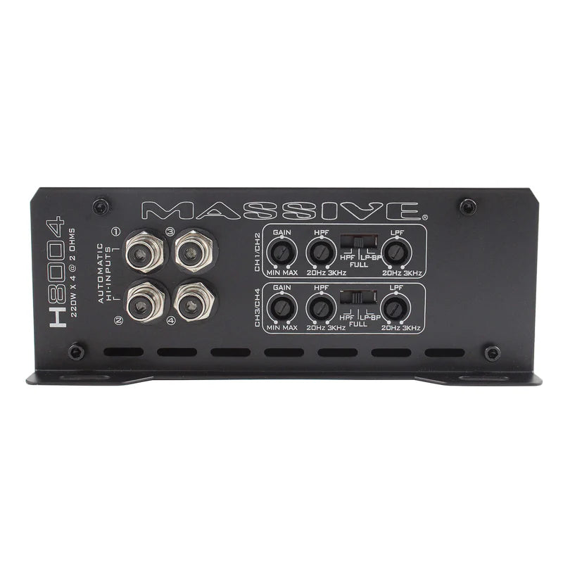 Massive Audio - H8004 - 125 Watts RMS x 4 @ 4 Ohm 4 Channel Amp image 2