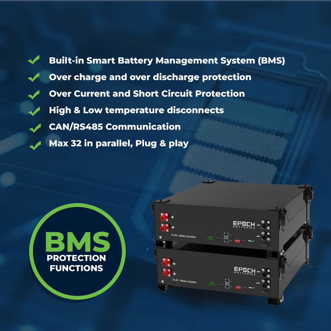 Epoch Batteries - 48V 100Ah  -5.12kWh - Self-Heating Server Rack Lithium Battery image 4