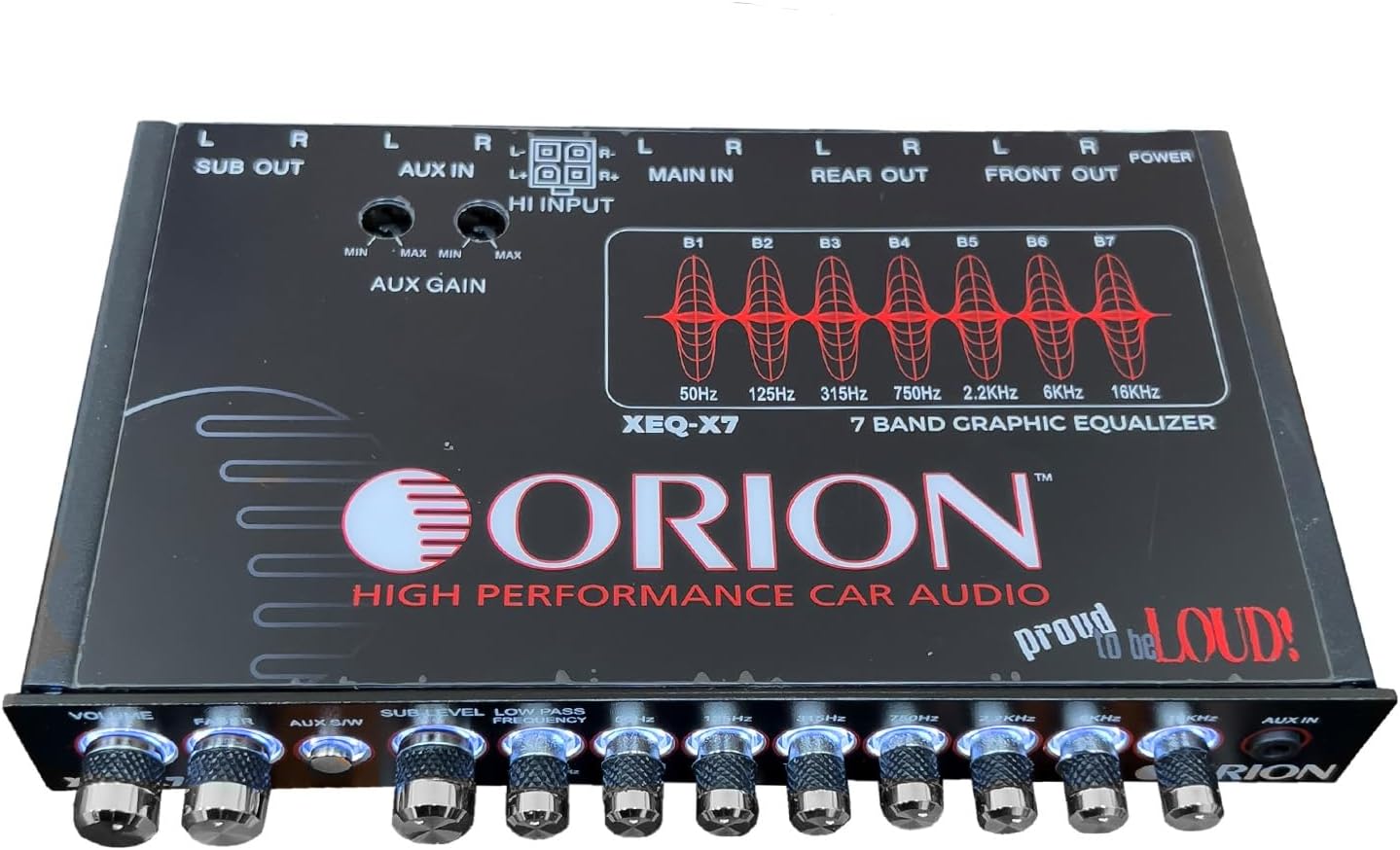 Orion - XEQ-X7  - 7-Band Graphic Equalizer with Front 3.5mm AUX Inpu image 3