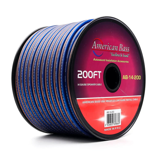 American Bass - 14 Gauge Mega Flex Speaker Wire 200ft Roll image 0
