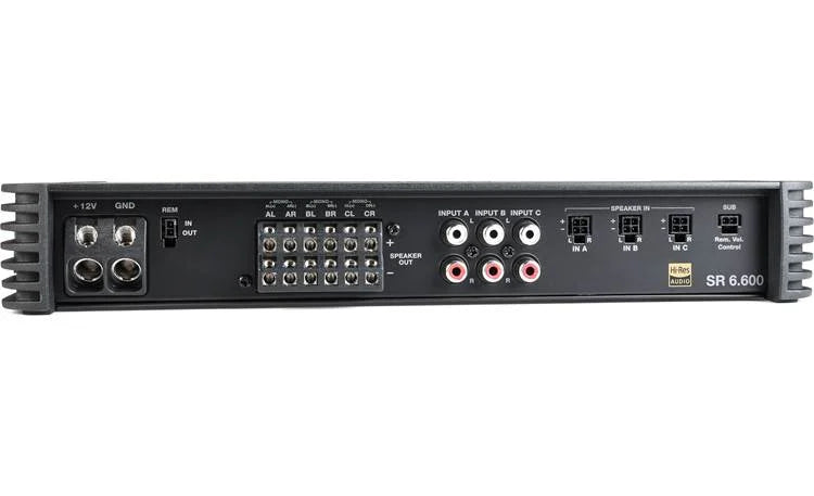 Audison -  SR 6.600  SR 6-channel car amplifier  85 watts RMS x 4 at 4 ohms + 185 watts RMS x 2 at 2 ohms