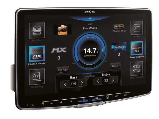 Alpine iLX-F511 11" Single DIN Floating Touchscreen Digital Multimedia Receiver with Bluetooth, Wireless Apple CarPlay, and Android Auto (SiriusXM Ready)