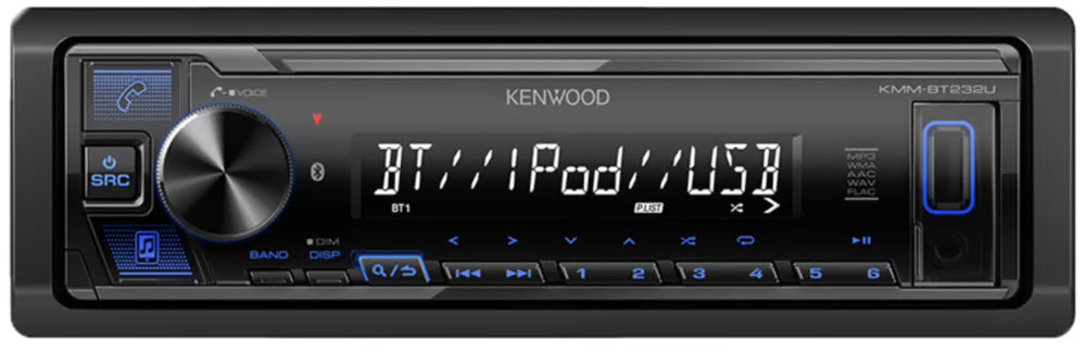 Kenwood KMM-BT232U Single DIN Digital Media Receiver with Bluetooth