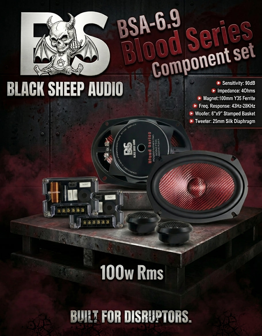 Black Sheep Audio | BSA-6.9 | Blood Series | 100w Rms | 2 way Component set