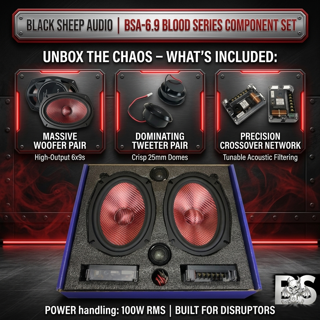 Black Sheep Audio | BSA-6.9 | Blood Series | 100w Rms | 2 way Component set