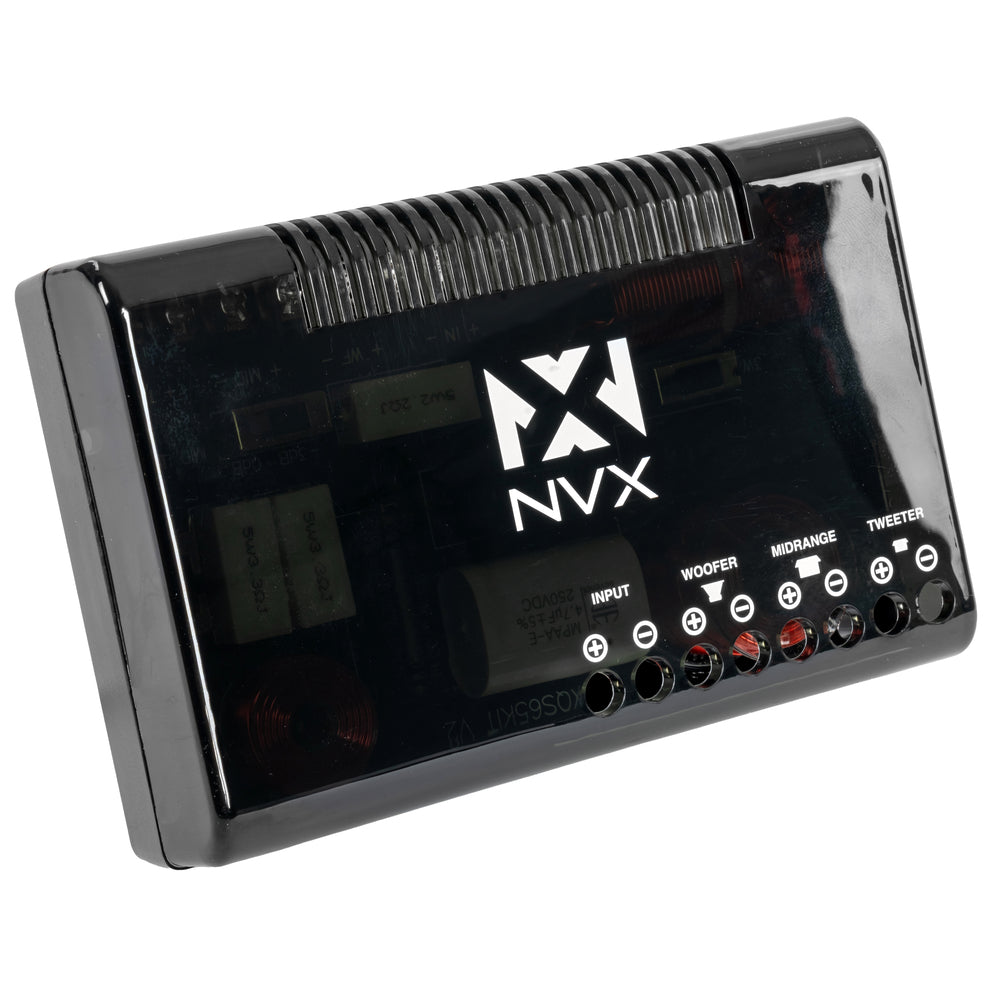 NVX  - XQS65KIT Version 2 (XQS65KITv2) 600W Peak (300W RMS) 6.5" X-Series 2-Way Component Speaker System with Carbon Fiber Cones and 30mm Silk Dome Tweeters