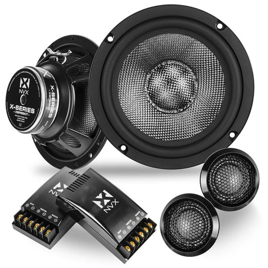 NVX - XSP65KIT 600W Peak (200W RMS) 6.5" X-Series 2-Way Component Speakers with Carbon Fiber Cones and 25mm Silk Dome Tweeters